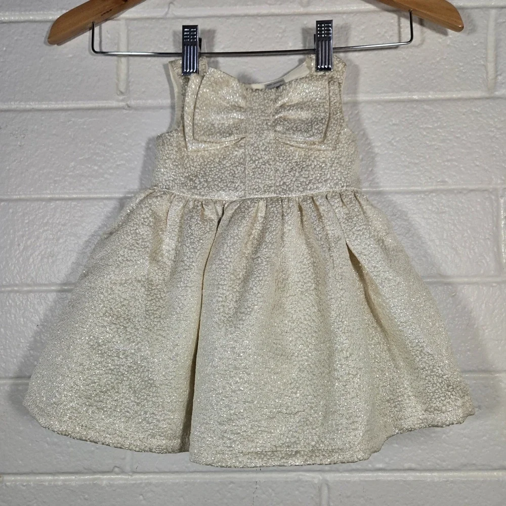 Carter's Gold Metallic Bow‎ Dress Baby Girl 6M Easter Party Special Occasion
